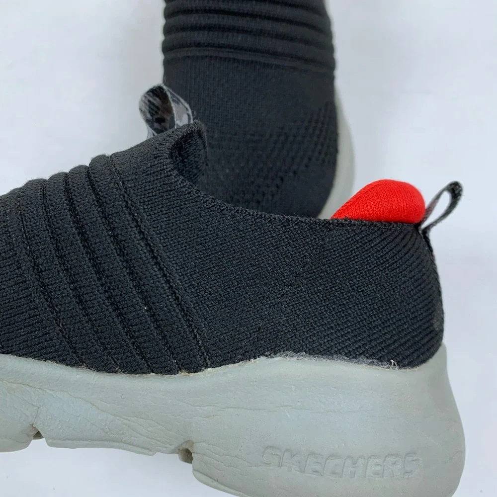 Skechers Razor Flex Black Red Slip On Low Top Comfort Shoes Toddler Sz 8 (S449)